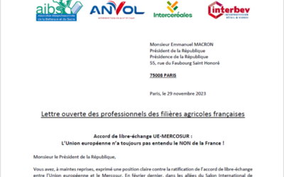 Lettre ouverte des filières agricoles françaises au Président de la République